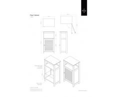 Premier Housewares - Armario de pie para baño con repisa y 1 puerta de persiana (83 x 45 x 30 cm), color blanco
