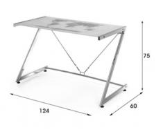 Due-home Mesa de Ordenador Mesa pc diseño Moderno, Cristal y Metal