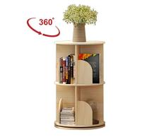 Librerías Estantería giratoria de Madera Maciza de 360 Grados Libros ilustrados for niños Estante de la Esquina del Piso Almacenamiento de Escritorio Simple Estanterías Infantiles