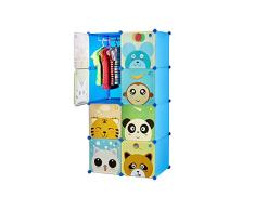 SPDYCESS Armario de Almacenaje de Ropa Armario Modular Infantil - Estantería Infantil DIY Plástico Guardarropa Organizador de Almacenamiento para Guardar Ropa Zapatos Juguetes