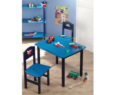 Zeller 13472 Boys - Juego de muebles infantiles de tablero DM (3 piezas; mesa: 60 x 48 x 45 cm, sillas: 28 x 26 x 54 cm)