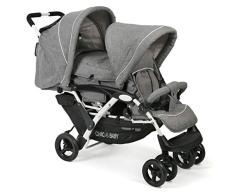 CHIC 4 BABY 274 60 Duo - Carrito para hermanos, color gris, blanco y gris