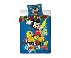 Disney MICKEY MOUSE juego de cama de 160 x 200 cm estrella de rock 70 x 80 cm, 100% algodón, ÖKO TEX 100