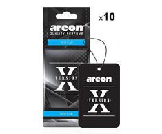 Areon X Ambientador Coche Olor Nuevo New Car Colgante Colgar Perfume Original Negro Cartón Retrovisor Casa Oficina 2D ( Pack de 10 )