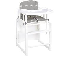 Roba-Kids 7521WV190 - Trona de madera combi lacada en blanco, con reductor de asiento.