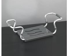 Wenko 73392500 55 - Asiento para bañera Secura 65 x 18 x 26 cm, Plateado