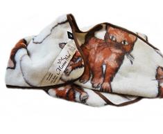 PERFECTO REGALO !! 120 x 150cm Manta, unisex para bebé chico & niña del bebé regalos . GATO! Manta Para CUNA 100% de LANA MERINO . LANA CUNA MANTA