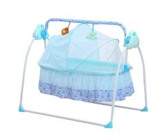 ROMYIX Cuna Eléctrica, Cuna Eléctrica Cama Columpio para Bebé Cuna Mecedora Automática Canasta Cuna Cuna Mecedora Recién Nacida (azul)