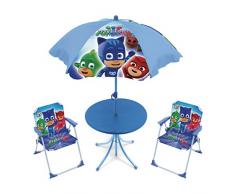 ARDITEX PJ12095 Set de Mesa (50x50x48cm), 2 Sillas (38x32x53cm) y Sombrilla (diámetro 110cm) de EONE-Pjmasks
