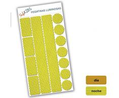 Pegatinas luminosas SafeKIDS, AMARILLO, 13 unidades para cochecitos de bebé, bicicletas, cascos de ciclista y más