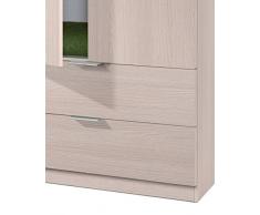 Habitdesign 00X222R - Armario de 2 puertas y 2 cajones, color Roble, medidas: 81x180x52 cm de fondo