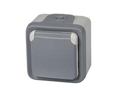 legrand 191504 Base De Enchufe Estanca Con Tapa Para Superficie, Gris