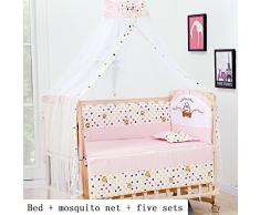 GXYLTT Madera sólida Cuna para bebé, Rieles de dentición Cama con dosel con Base de 3 posiciones Altura ajustable Swing Rueda Pino Rodamiento de carga Multifunción-I 104 * 60 * 88cm