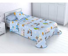 HMS HOMESECRET Colcha bouti Basic Infantil Reversible con Acolchado termosellado Los Tres cerditos (90)