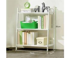 L-XYXY Estante de Flores de Madera Simple / 3/4 Estante de Esquina de Aterrizaje de múltiples Capas Estantería de Almacenamiento de niños (Color : White, Size : 70 * 35 * 85cm)