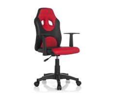 hjh OFFICE 670820 KID RACER AL Silla de oficina para niños, negro / rojo