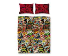 Marvel Character World Disney Comics - Juego de Funda de edredón Doble, Reversible, Multicolor