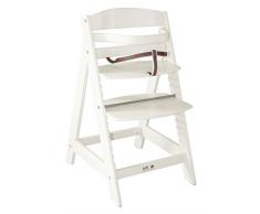 trona roba Sit Up III, utilizable como trona autoajustable para bebé y como silla juvenil, en madera maciza, acabado en blanco