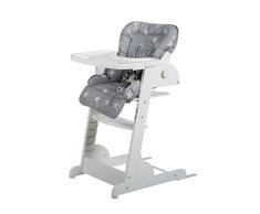 Roba-Kids 275067WEF190 - Trona evolutiva reclinable lacada en blanco con reductor de asiento.