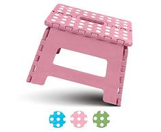 Hanselhome Taburete Plegable de Plástico Rosa 28 x 21 x 22 cm