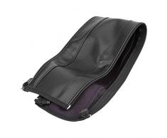 Fdit Manija de Apoyabrazos para Cochecito de Bebé Mango Universal Cubierta a Prueba de Polvo Cuero de PU Negro con Cierre de Cremallera