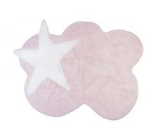 Aratextil. Alfombra Infantil 100% Algodón lavable en lavadora Colección Mimosa Rosa 120x160 cms