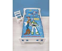 Disney - Juego de Cama y Funda de Almohada para niños (120 x 150 cm), diseño de Toy Story 4, Color Azul