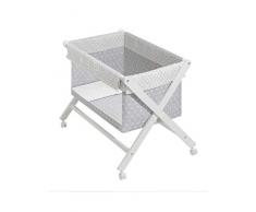 Minicuna Tijera madera mibebestore, incluye Textil exterior + Colchón + Colcha + Almohada