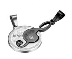 OIDEA Collares para Pareja Colgante Puzzle Símbolo Musical Acero Luna Regalo Amor Cumpleaños Regalo San Valentin