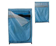 MSV 265 - Armario ropero (polipropileno, estructura metálica, 116 x 50 x 178 cm), color azul cielo y negro