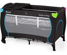 Hauck Sleep'n Play Center - Cuna de viaje, 60 x 120 cm, negro multicolor