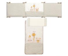 Edredón de cuna desenfundable + protector desenfundable + Cojín Friends color BEIGE/TIERRA, tamaño CUNA 60 x 120