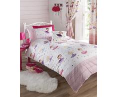 Kids Club - Juego de Cama Infantil, Incluye Funda de edredón y Fundas de Almohada, diseño de Bailarina, Color Rosa