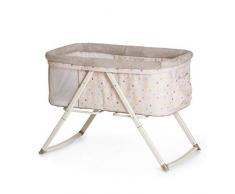 Hauck Dreamer - Minicuna con funcion mecedora, cuna de viaje, incluido colchon y compartimentos para almacenaje, plegable y montaje fácil, beige