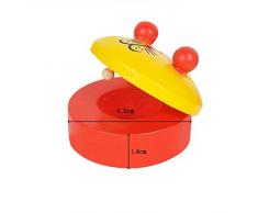 Gespout Color Animales Pequeños Castañuelas Baby Madera Instrumento Musical Carrillón Hölzerne Niños Pädago Gisches Juguete, madera, verde, 4.8*4.8*2.5cm
