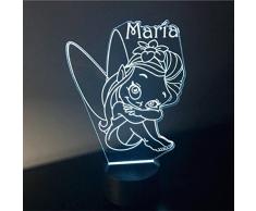 HADA, lámpara infantil PERSONALIZADA con nombre, iluminación nocturna LED, lámpara de noche, quita miedos. Luz de noche LED. Ideal para la habitación de bebés y niños. Vendido por VPM Original
