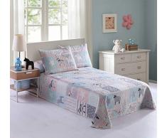 NOVOTEXTIL Waikeke Colcha Bouti de Verano y Entretiempo, Waiheke, Cama 90 cm, 2