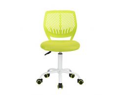 Silla de escritorio Fanilife, ajustable y giratoria sin brazos de diseño, para niños, silla para el ordenador, para los deberes, para estudiar, color negro