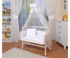 WALDIN Cuna colecho para bebé con equipamiento completo, lacado en blanco, 6 colores a elegir,blanco