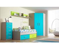 Dormitorio Juvenil Completo, Subida A Domicilio, con Cama Nido y Muebles complementarios, ref-110