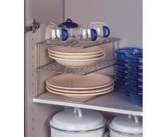 Metaltex 364002095 Palio - Estantería esquinera para armario (2 baldas, 25 x 25 x 19 cm), color plateado