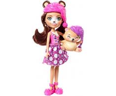 Enchantimals Bren Bear con mascota Snore en dormitorio mágico, muñeca con accesorios (Mattel FRH46)