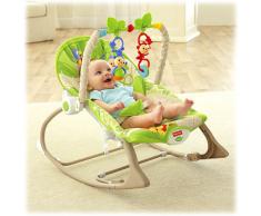 Fisher-Price Hamaca crece conmigo monitos divertidos, color verde, juguetes bebe (Mattel CBF52)