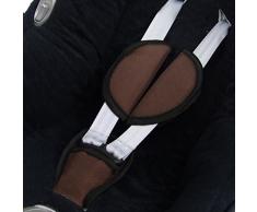 Protectores Bambiniwelt, para sillita de bebé, 3 piezas Juego de protectores acolchados + entrepierna acolchado para asiento de bebé Maxi-Cosi Pebble, grupo 0, marrón