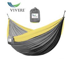 vivere par251 Hamaca Nylon Doble, Gris/Amarillo/multicolor, 325 x 201 x 5 cm