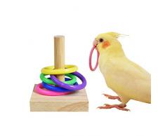 Juguete educativo para loros, Juguete mordido para loros, Virola de plástico de madera, Juguete para pájaros Truco para pájaros Juguete de mesa educativo Parque infantil Actividad Parque infantil