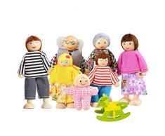 Watme Muñecas de Familia con Muebles de Casa de Conjunto de Juguetes