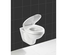 Wenko Asiento de Inodoro, Duroplast, Blanco, 43.5x37x3 cm
