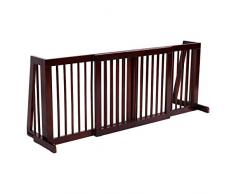 COSTWAY Barrera de Seguridad Extensible Valla de Madera para Puerta Escalera Protección para Bebé Perro Mascotas