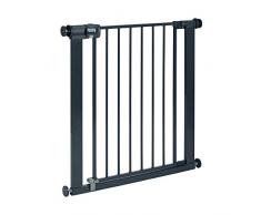 Safety 1st Easy Close Metal Barrera de seguridad metalica para puertas y escaleras, Puerta de seguridad 80 cm hasta 136 cm con extensiones, barrera escalera bebe, ninos y perros, Nigro